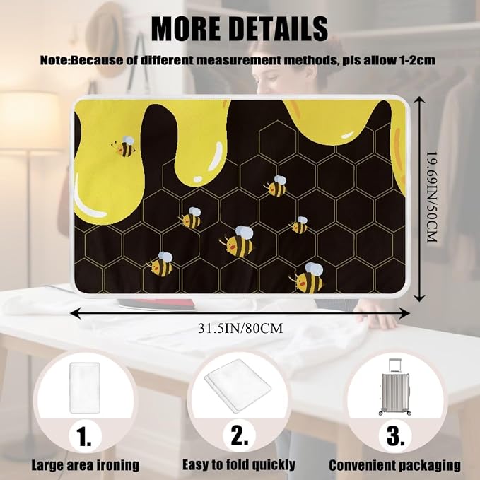Cute Ironing Mat for Table top Washer, Countertop, Bee Portable Iron Pad - Image 7