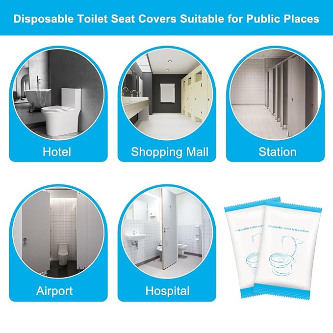 50 Pack Disposable Toilet Seat Cover Waterproof Non-Woven Fabric, Disposable - Image 8