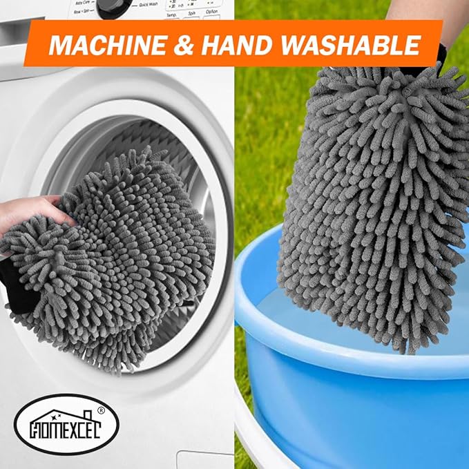HOMEXCEL Car Wash Mitt, 2PK Chenille Microfiber Wash Mitt, Scratch-Free & - Image 6