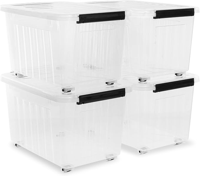Citylife 54 QT Clear Plastic Storage Bins by CitylifeHomeOrganization