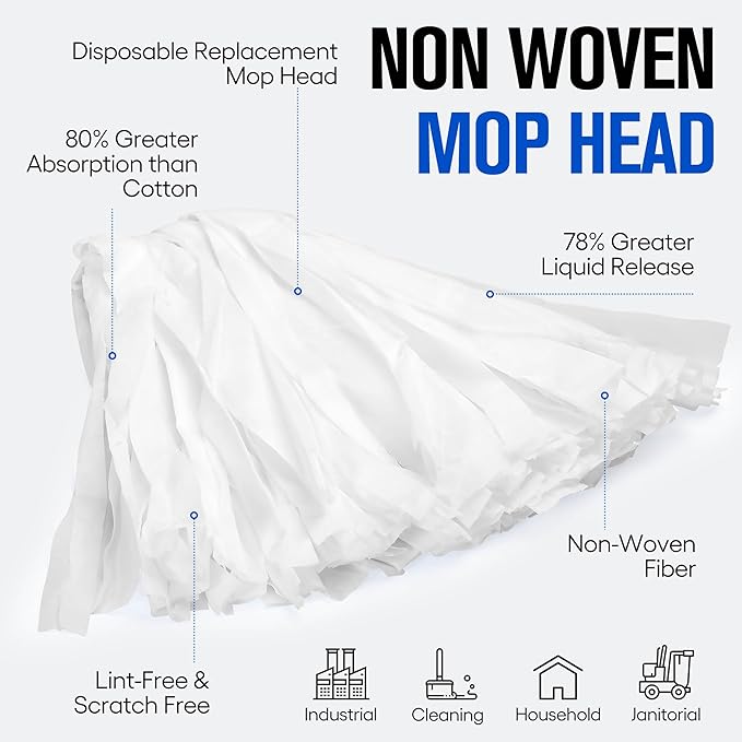 MATTHEW CLEANING Looped-Open Disposable Industrial Wet Mop Head 1.25'' - Image 2