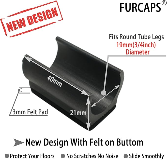Rectangle U Shaped Chair Leg Tips Cap - Image 3
