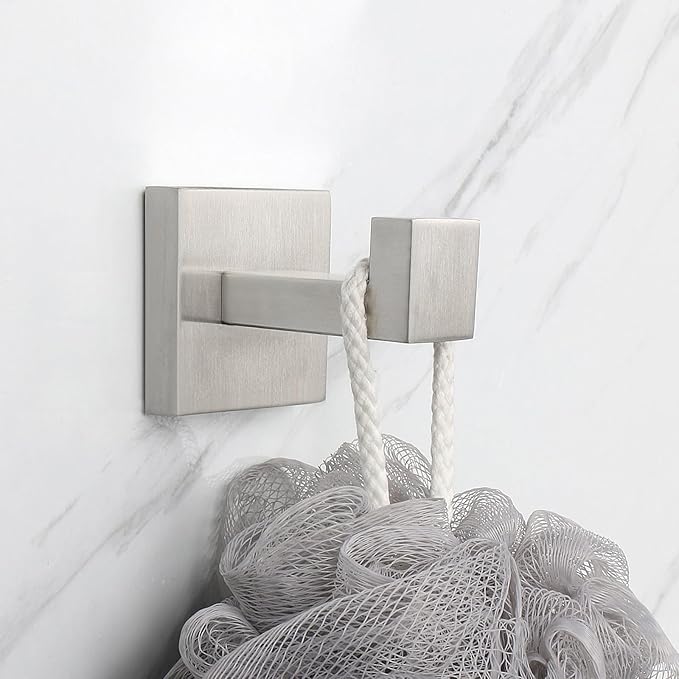NearMoon Bath Towel Hooks -SUS304 Stainless Steel Square Clothes Robe Hooks - Image 4