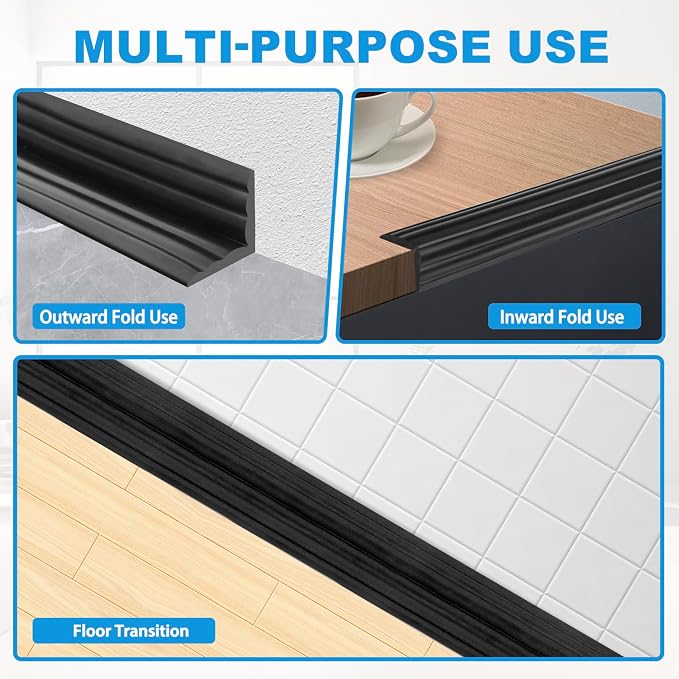 Wall Corner Protector Peel and Stick Corner Trim Molding Flexible Inside & - Image 3