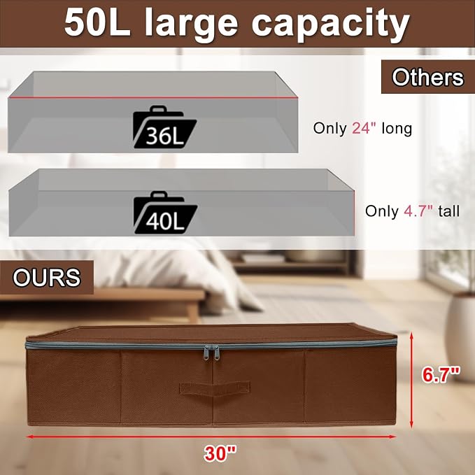 punemi Underbed Storage Box, Under Bed Clothes Storage - Image 2