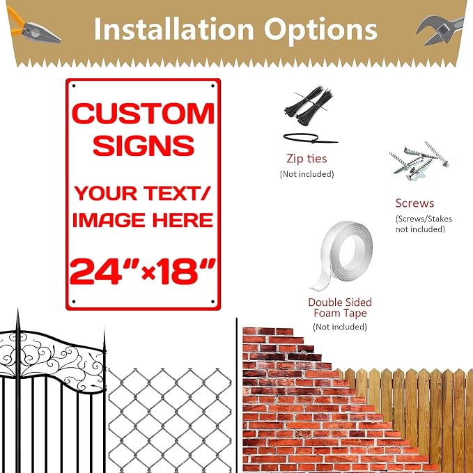 Personalized signs, Aluminum Weatherproof Metal Sign, Optional reflective - Image 4