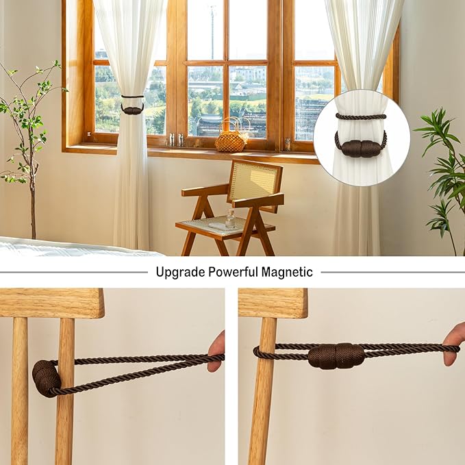 Magnetic Curtain Tiebacks Rope Curtain Tie Backs - Image 4