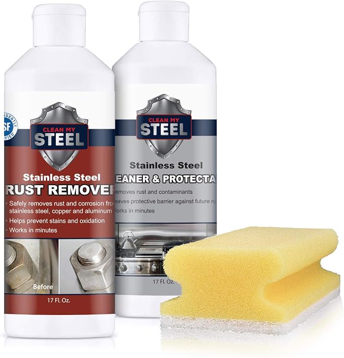 CLEAN MY STEEL Stainless Steel Rust Stain Remover, Protector & Cleaner Kit by CleanMySteel