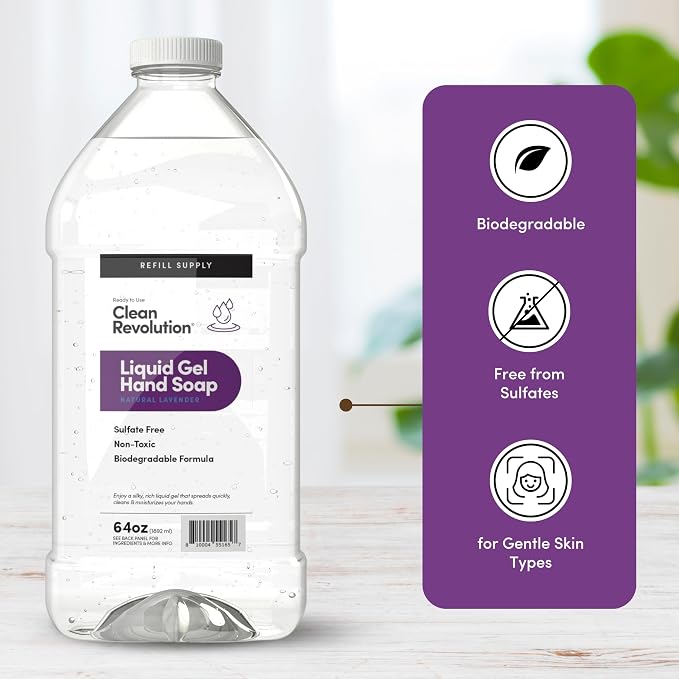 Clean Revolution Liquid Gel Hand Soap, Silky Rich Liquid, Quick Lather - Image 4