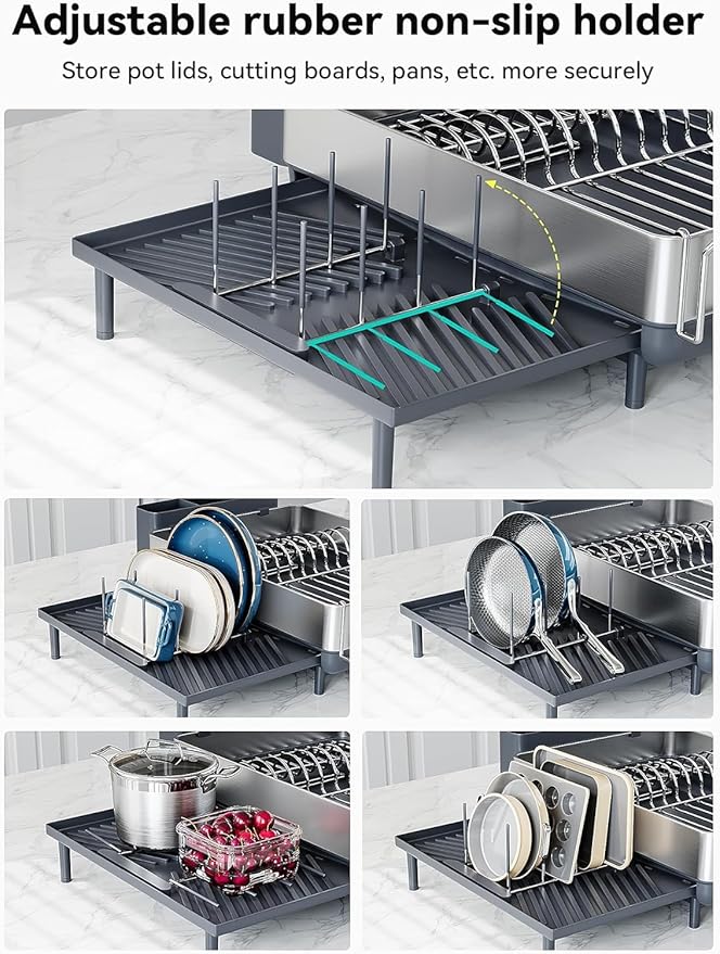 SUNLY Large Dish Drying Rack, Expandable Dish Racks - Image 3