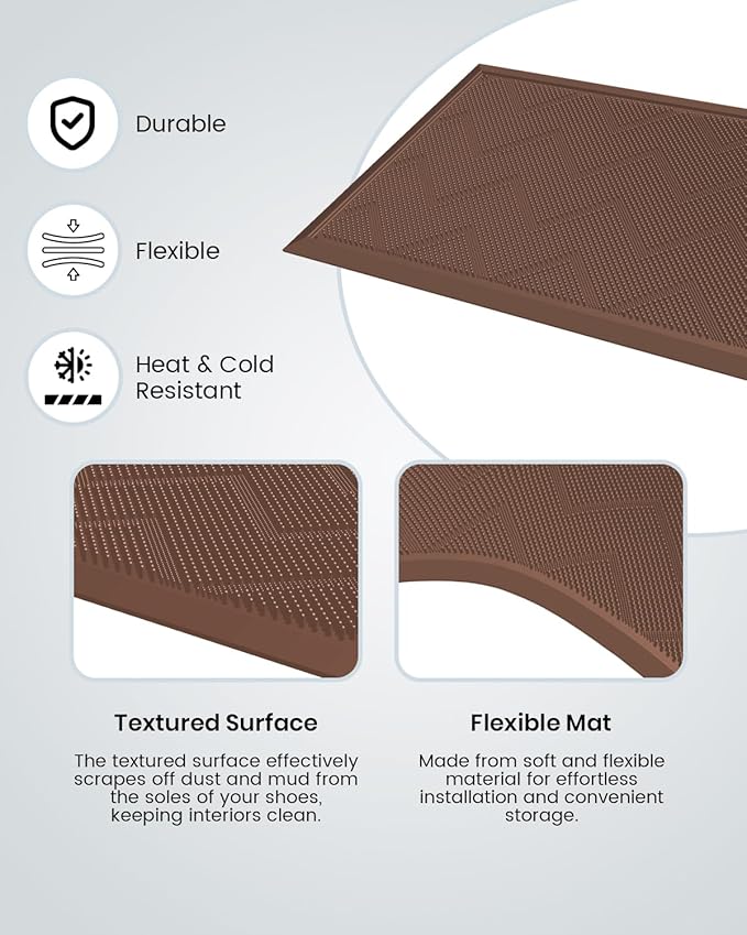 HAMARA Front Door Mat for Outside Entrance 35.5"x17" – Anti-Slip Dirt-Trapping - Image 4