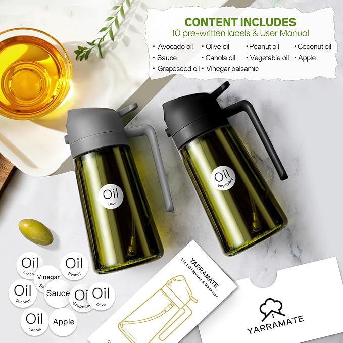 YARRAMATE 16oz/470ml Dark Green Oil Sprayer - Image 2
