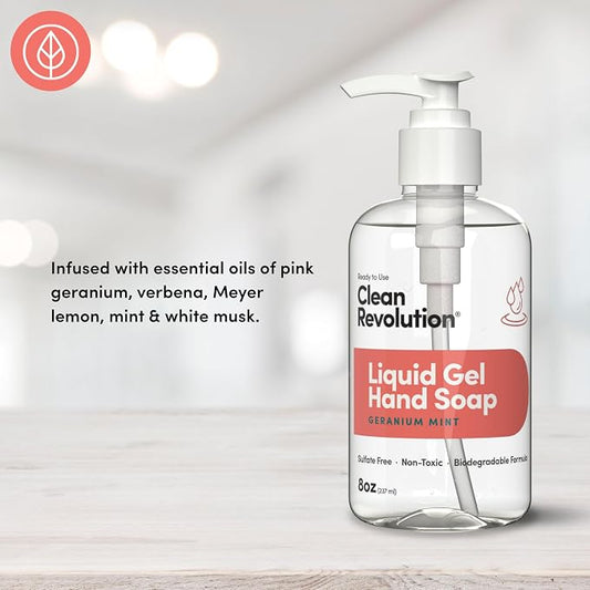 Clean Revolution Liquid Gel Hand Soap, Silky Rich Liquid, Quick Lather - Image 2