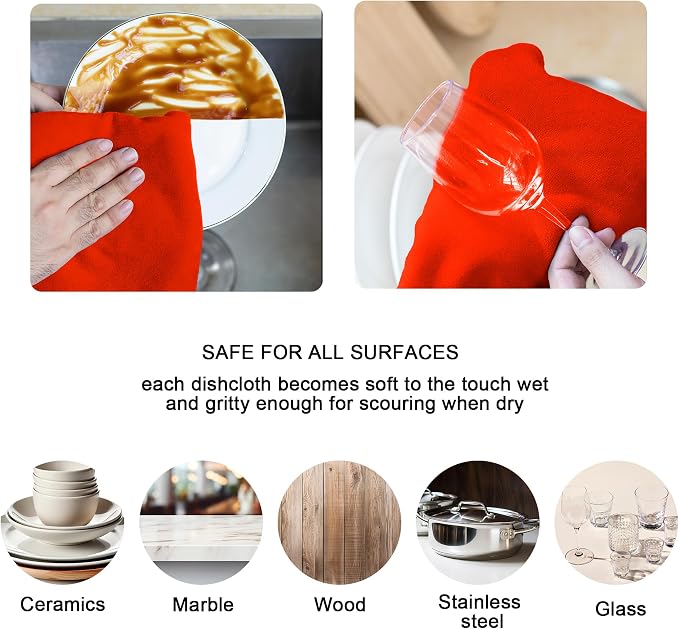 kimteny 13x28 Inches Kitchen Cloth Dish Towels, 400 GSM Premium Dishcloths - Image 3