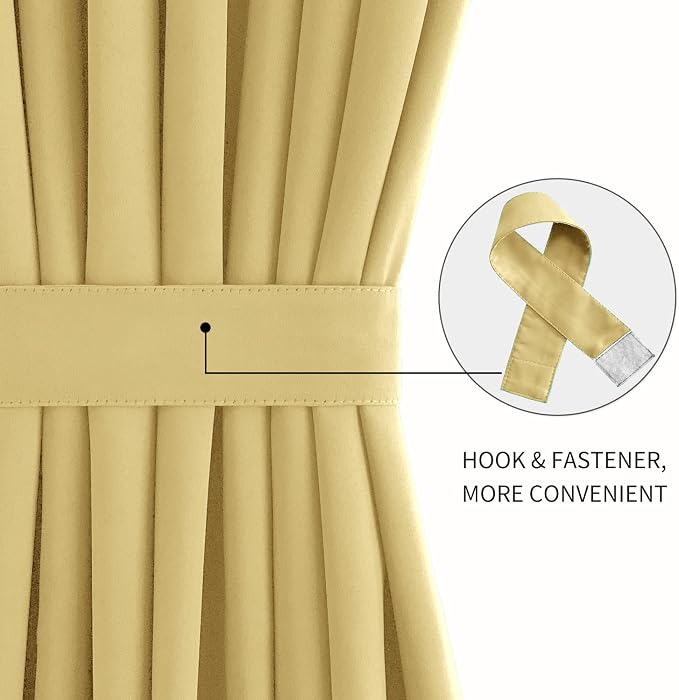 DWCN French Door Curtains – Rod Pocket Thermal Blackout Curtain - Image 2