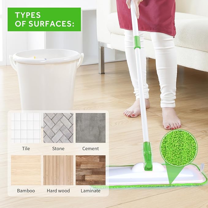 18 inch Mop Pads Refills, 3 Pack Microfiber Reusable Replacement Mop Pads Flat - Image 5