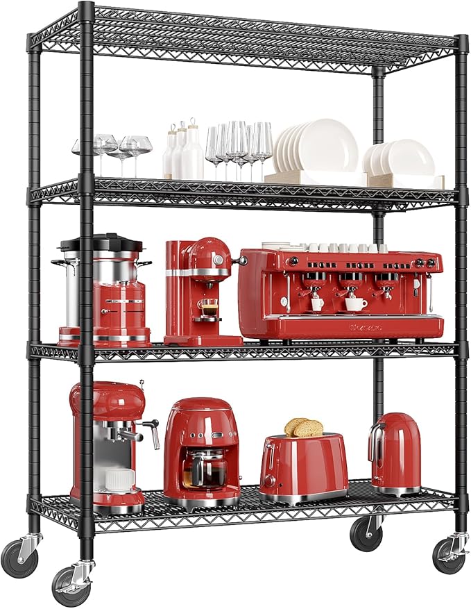IZEUK Garage Shelving Wide Storage Shelves 4 Tier Metal Shelves 3200 LBS Heavy by IZEUK