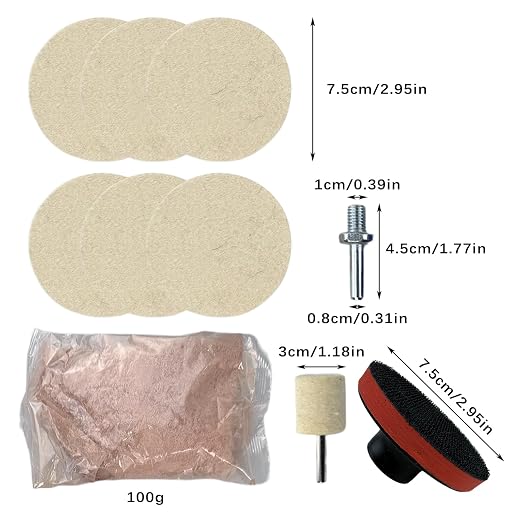 9Pcs/Set Glass Polishing Kit, 100g Cerium Oxide Powder Polishing Kit - Image 3