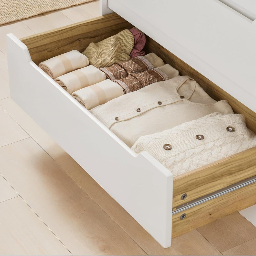 Gizoon Tall 6 Drawer Dresser, White Bedroom Chest of Drawers Cabinet