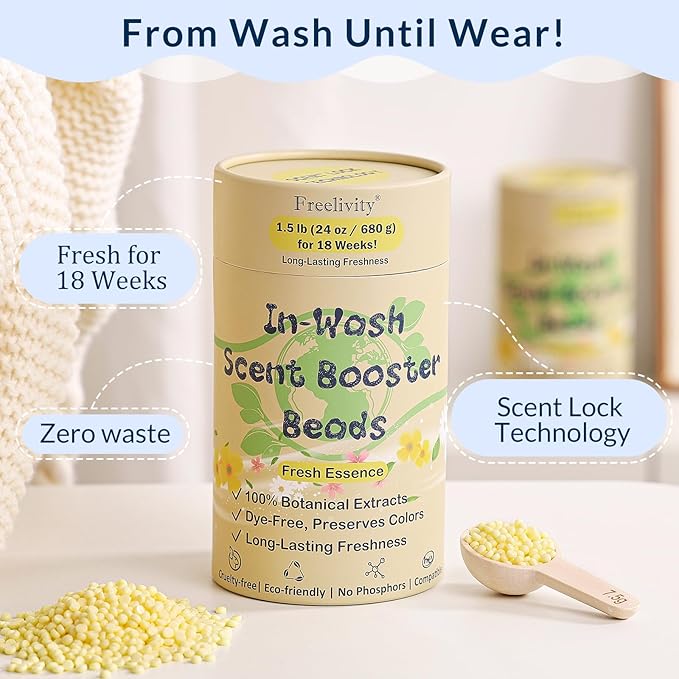 Freelivity In‑Wash Scent Booster Beads – Fresh Essence Scent, Laundry Beads - Image 2
