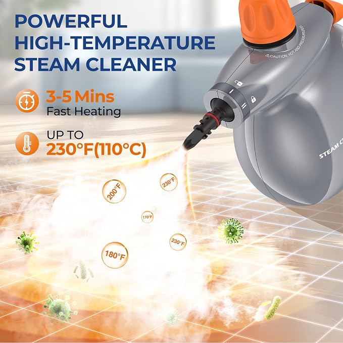 LABIGO Steam Cleaner, Pressurized Handheld 13pcs Multi-Purpose Natural Deep - Image 3