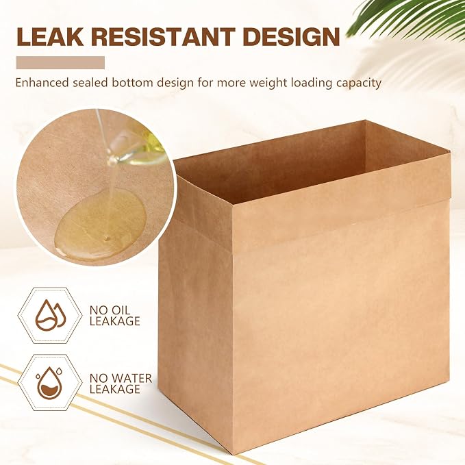 30 Pcs Trash Compactor Bags for Kitchen Pre-Cuffed Heavy Duty Kraft Paper - Image 3