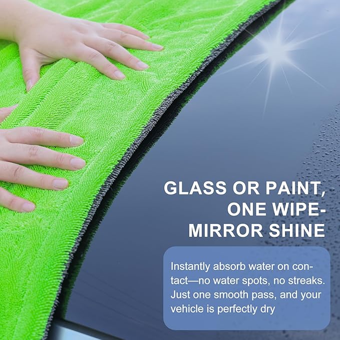 2 Pack XL Car Drying Towel – 1300GSM Ultra Absorbent Microfiber, Twisted Loop - Image 3