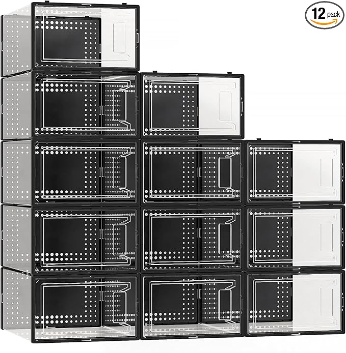 12 Pack XX Large Shoe Organizer Storage Boxes by SecretSpace