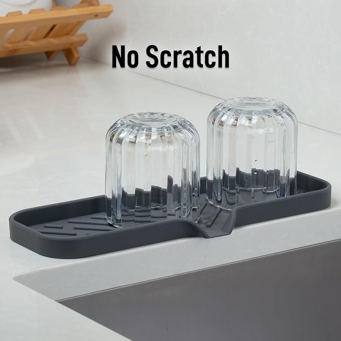 Zulay Kitchen Large Silicone Sponge Holder – Flexible Sink Organizer Tray - Image 7