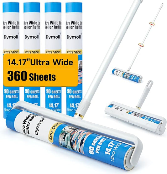 14.17" Large Lint Rollers for Pet Hair Extra Sticky, 360 Sheets Roller by DYMOLL