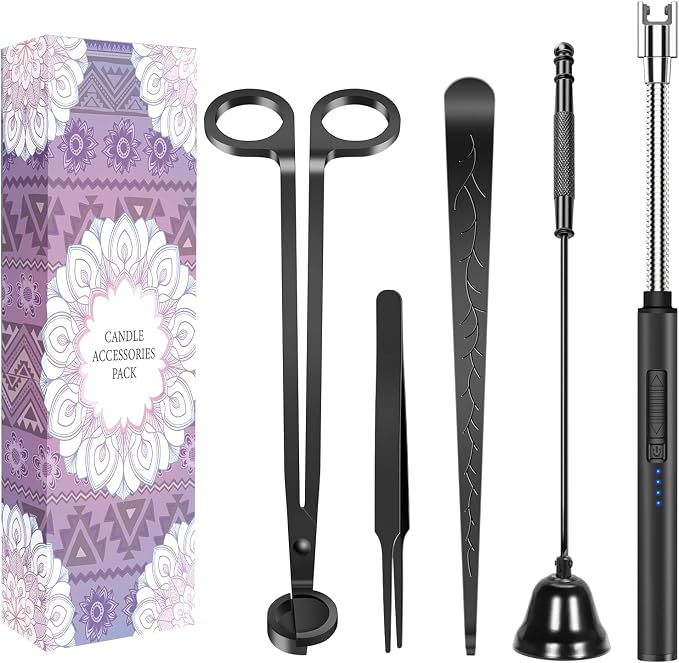 5 in 1 Candle Accessory Set, Candle Wick Trimmer Cutter, Candle Wick Dipper by HEYLOURB
