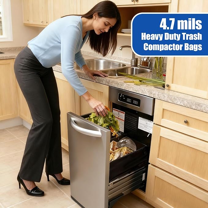24 Pcak Trash Compactor Bags for 15" Wide Models Black Heavy Duty Garbage - Image 6