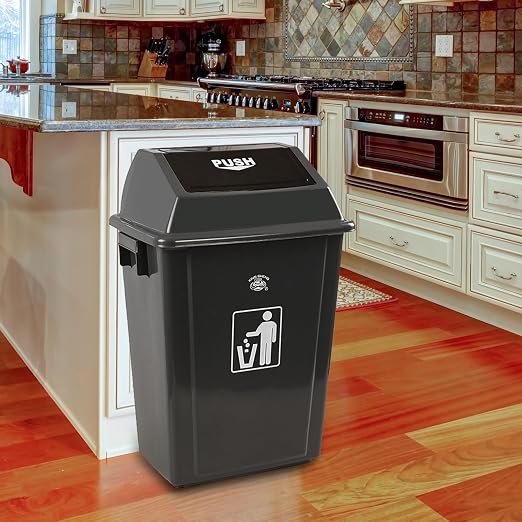 4 Packs 13 Gallon Commercial Heavy-Duty Trash/Garbage Can, Swing Lid Waste - Image 5