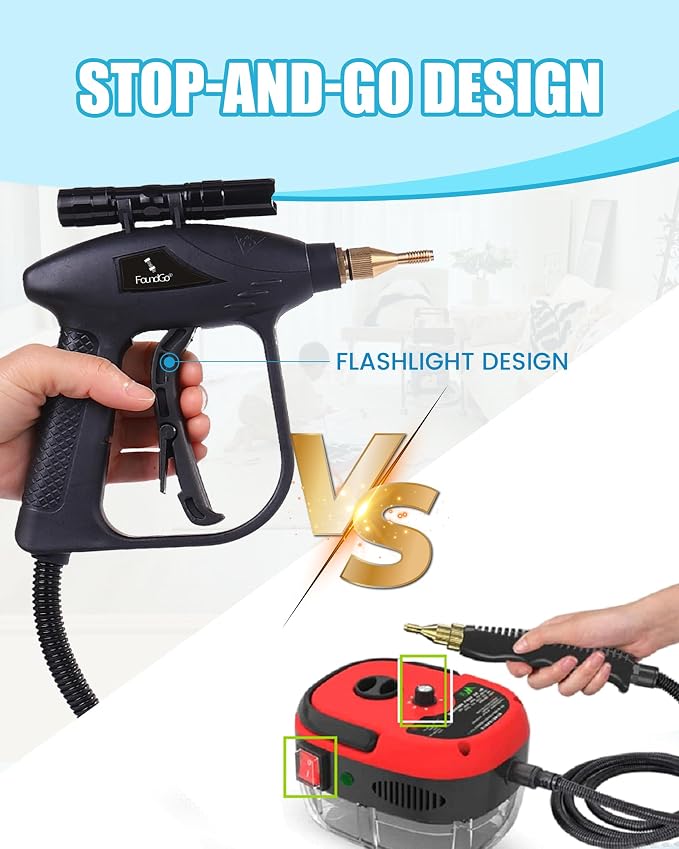 FoundGo 1700W Tankless Handheld Steam Cleaner - Image 4