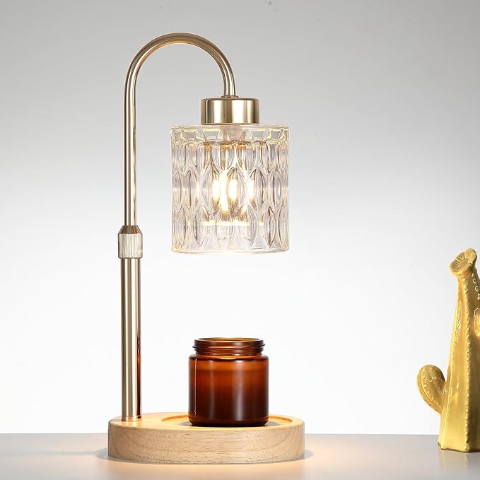 Gold Candle Warmer Lamp with Dimmer and Timer, Home Decor Lamp by MEIXISUE