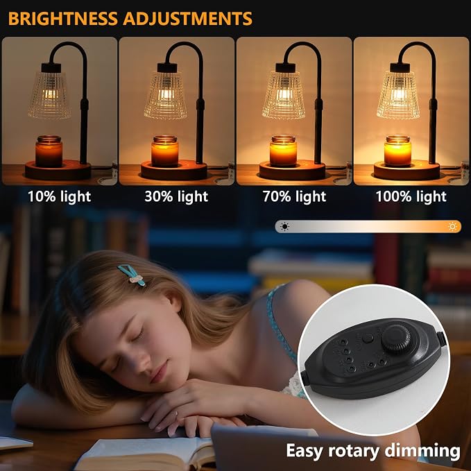 Black Candle Warmer Lamp WithTimer and Dimmer, Fragrance Electric Wax Melt - Image 7