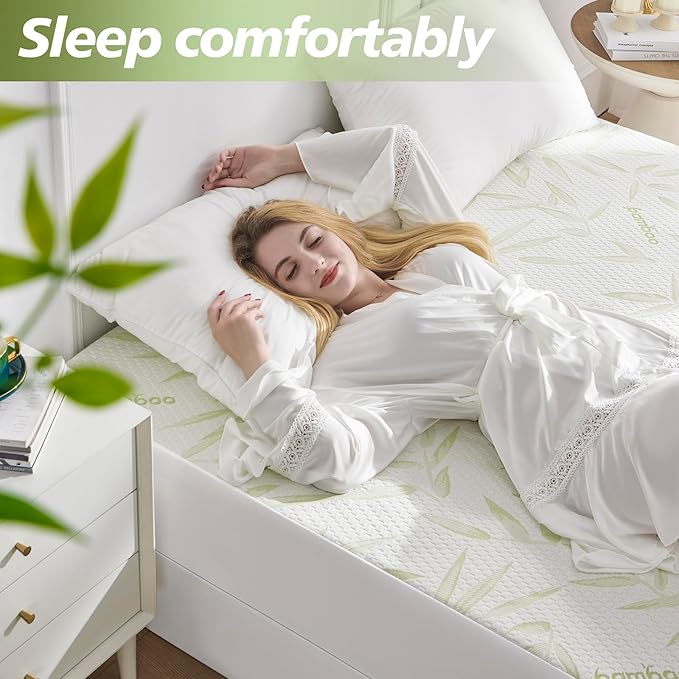King Mattress Protector Waterproof Mattress Pad Washable Bamboo Rayon Mattress - Image 2