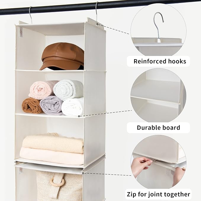 GRANNY SAYS 6-Shelf Hanging Closet Shelves, Separable to 2 Pack 3-Shelf Closet - Image 5
