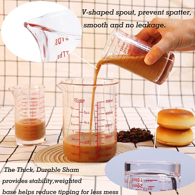 Ackers 4 Oz Glass Measuring Cup, Borosilicate Shot Glass - Image 7