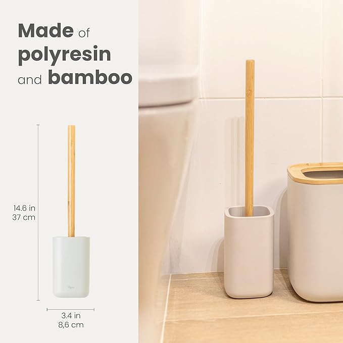 Vigar Zense Toilet Brush and Holder Set, Toilet Bowl Brush - Image 3