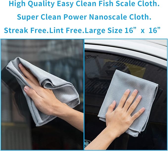 Streak Free Miracle Cleaning Cloths Easy Clean Nanoscale, Fish Scale Microfiber - Image 2