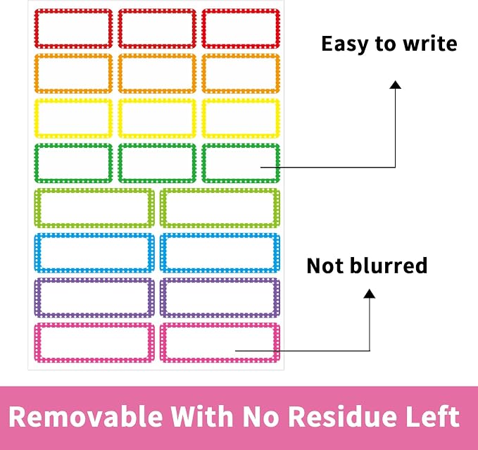 Removable Colored Labels Stickers, Self-Adhesive Rectangular Stickers Star - Image 3