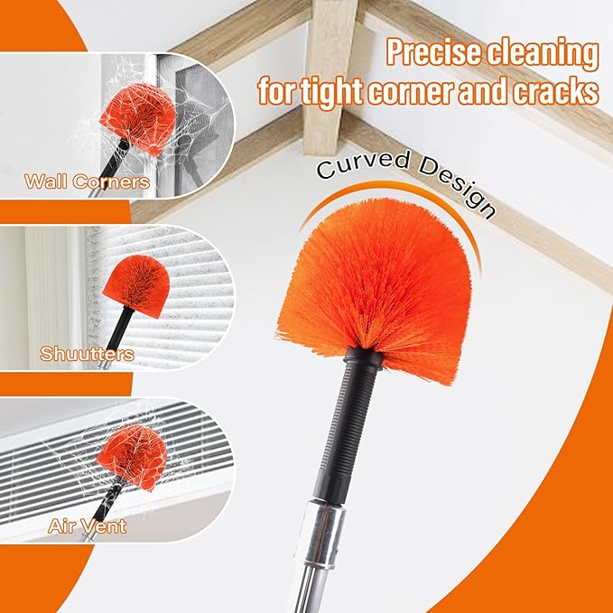 30FT Reach Cobweb Duster with Extension Pole, Spider Web Brush - Image 4