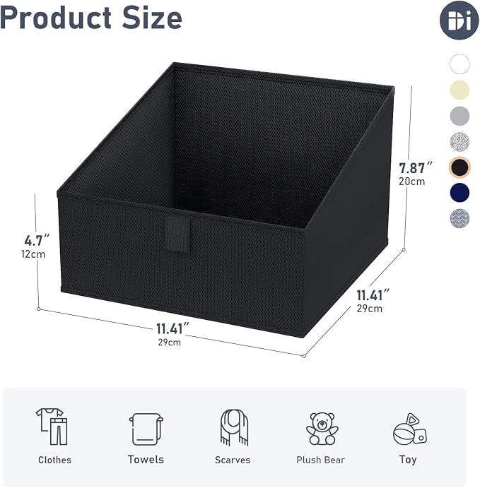 DIMJ Trapezoid Storage Bins for closet shelves, Closet Organzier Bins - Image 2