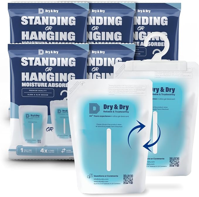 Dry & Dry 5 Packs Hybrid Moisture Absorbers & Musty Odor Eliminator by DryDry