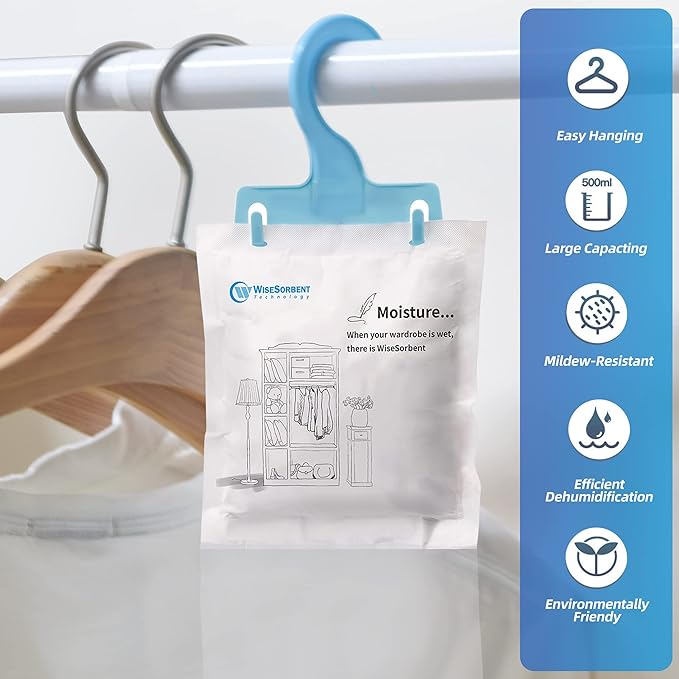 12 Pack Moisture Absorber Refill Hanging Bags, Moisture Absorber Packets - Image 6