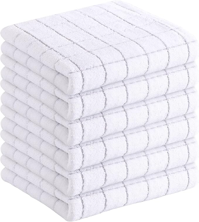 Homaxy 100% Cotton Terry Kitchen Towels, Checkered Designed, Soft and Super by Homaxy
