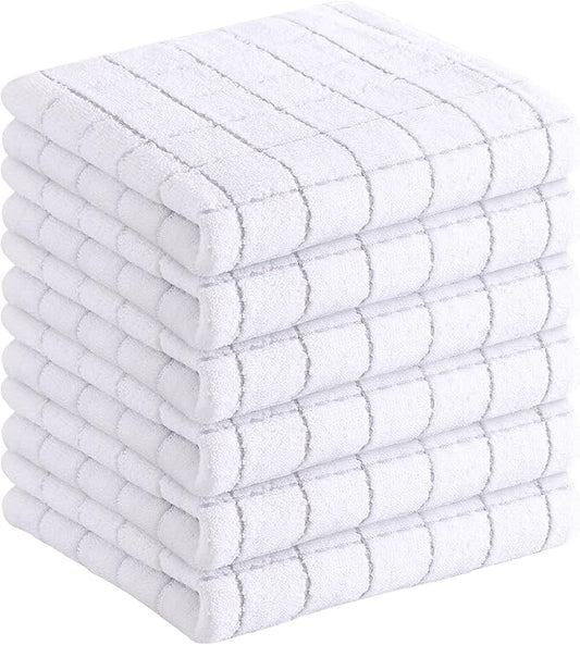 Homaxy 100% Cotton Terry Kitchen Towels, Checkered Designed, Soft and Super by Homaxy