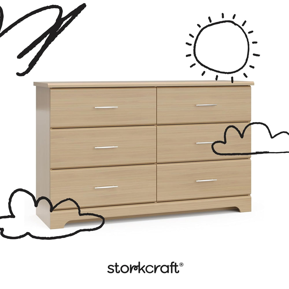 Storkcraft Brookside 6 Drawer Dresser, Driftwood