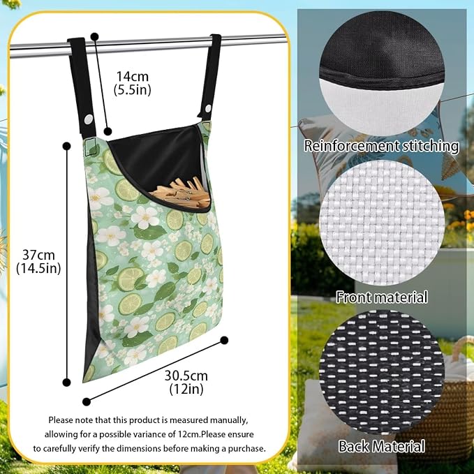 Clothespin Bag for Outdoor Laundry Clothesline and Clothes Pin Holder - Image 6